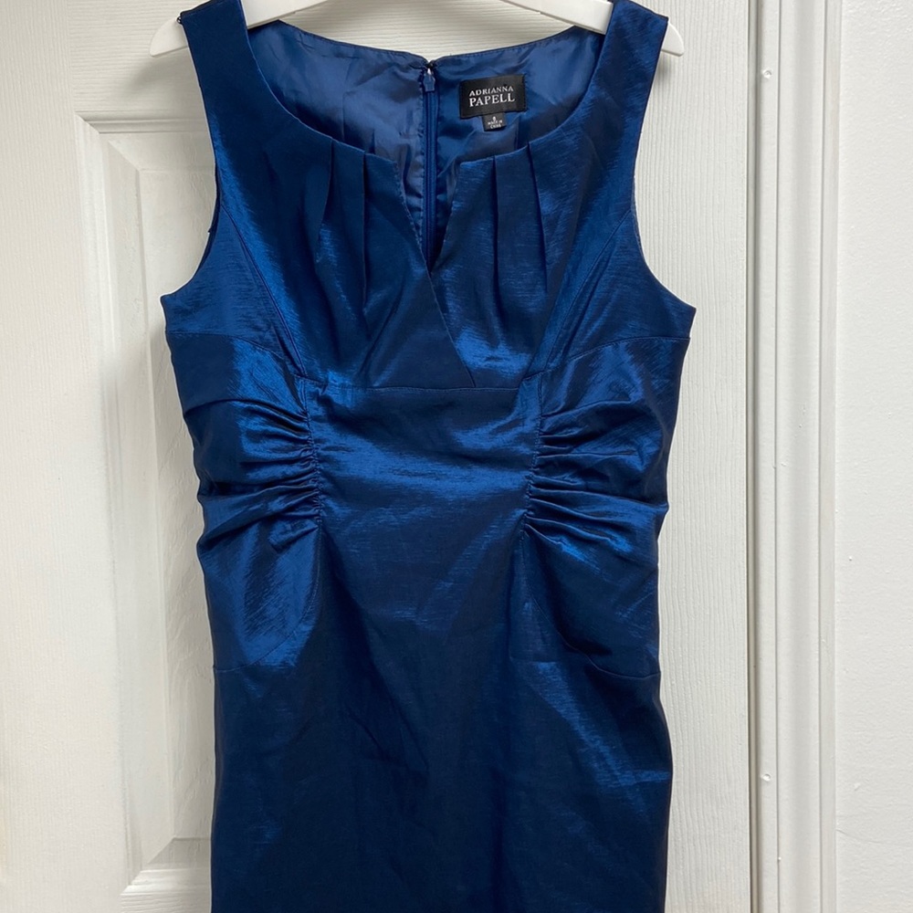 Adrianna Papell Dark Navy Ponte Knit Sheath Dress Size 8